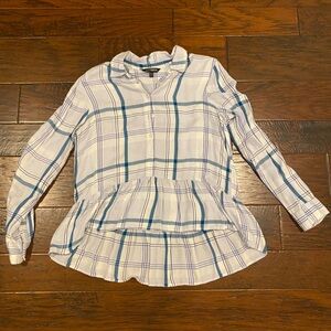Express plaid peplum top
